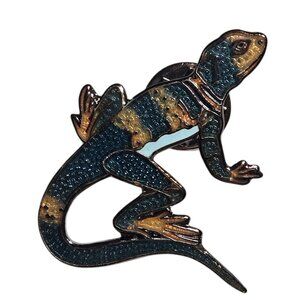 Colorful Enamel Lizard Hat Lapel Pin Southwest Reptile gecko